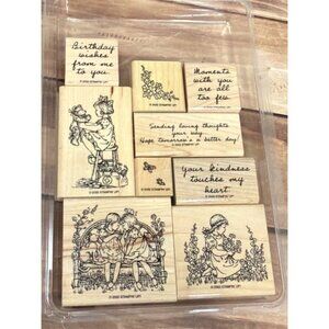 HTF 2000 STAMPIN' UP!  SUGAR & SPICE WOOD MOUNTED RUBBER STAMP COMPLETE SET